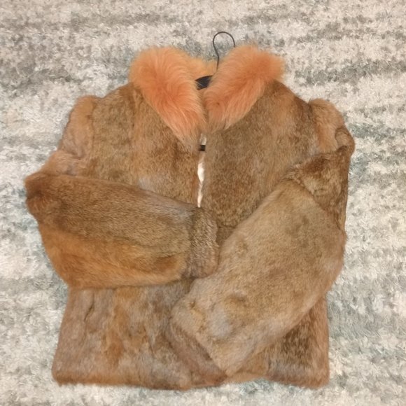 fur coat women size medium rabbit fur - Picture 8 of 9
